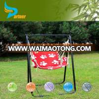 Modern Outdoor Patio Garden Wrought Iron Swing Chairs / Red Kids Metal Garden Swing Chair Manufacturer