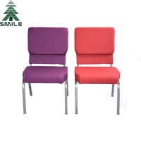 Steel pad stacking church chairs with factory price